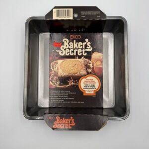 Vintage EKCO Baker's Secret 8x8 Cake Pan Nonstick Square USA NOS
